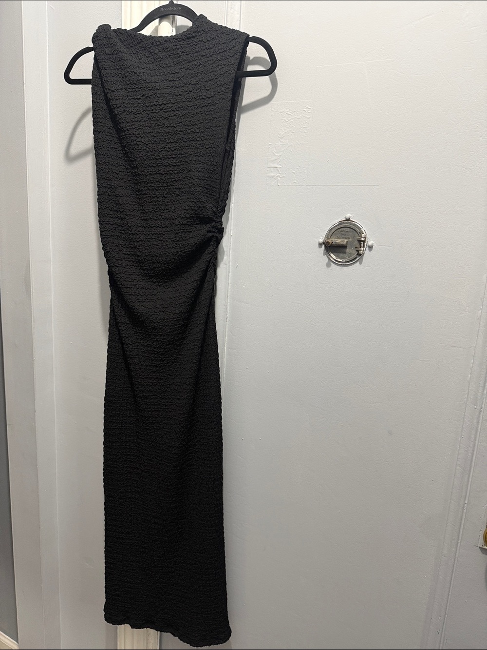 Zara Black Sleeveless Textured Maxi Dress